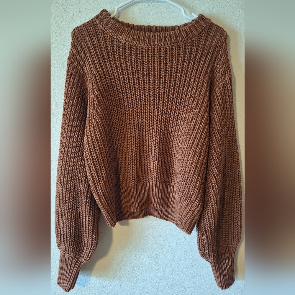 Women’s Chunky Knit Pullover Sweater - Brown
